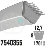 Courroie MTD Spécifique 7540355. 12,7mm x 1701mm