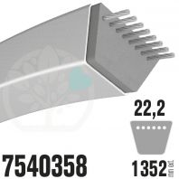 Courroie MTD Spécifique 7540358. 22,2mm x 1352mm