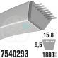 Courroie MTD Spécifique 7540293. 12.7mm x 1880mm