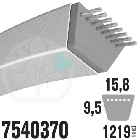 Courroie MTD Sp&eacute;cifique 7540370. 15,8mm x 1219mm
