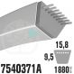 Courroie MTD Spécifique 7540371A. 15,8mm x 1880mm