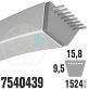 Courroie MTD Spécifique 7540439. 15,8mm x 1524mm