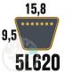 Courroie Trapézoïdale 5L620 Renforcée Kevlar. 15.8mm x 1575mm