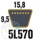 Courroie Trapézoïdale 5L570 Renforcée Kevlar. 15.8mm x 1448mm