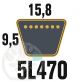 Courroie Trapézoïdale 5L470 Renforcé Kevlar. 15.8mm x 1194mm