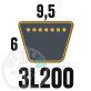 Courroie Trapézoïdale 3L200 Renforcée Kevlar. 9.5mm x 508mm