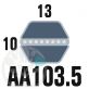 Courroie Héxagonale AA103.5 (6 côtés). 13mm x 2628mm