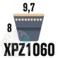 Courroie Trapézoïdale Crantée XPZ1060. 9,7mm x 1072mm ext.