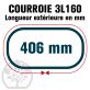 Courroie TrapézoÏdale 3L160 Renforcée Kevlar. 9.5mm x 406mm