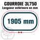Courroie Trapézoïdale 3L750 Renforcée Kevlar. 9.5mm x 1905mm