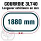 Courroie Trapézoïdale 3L740 Renforcée Kevlar. 9.5mm x 1880mm