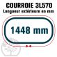 Courroie Trapézoïdale 3L570 Renforcée Kevlar. 9.5mm x 1448mm