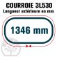 Courroie Trapézoïdale 3L530 Renforcée Kevlar. 9.5mm x 1346mm