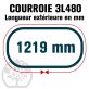 Courroie Trapézoïdale 3L480 Renforcée Kevlar. 9.5mm x 1219mm