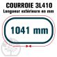 Courroie Trapézoïdale 3L410 Renforcée Kevlar. 9.5mm x 1041mm