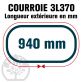 Courroie Trapézoïdale 3L370 Renforcée Kevlar. 9.5mm x 940mm