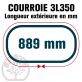 Courroie Trapézoïdale 3L350 Renforcée Kevlar. 9.5mm x 889mm
