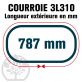 Courroie Trapézoïdale 3L310 Renforcée Kevlar. 9.5mm x 787mm