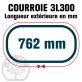 Courroie Trapézoïdale 3L300 Renforcée Kevlar. 9.5mm x 762mm
