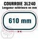 Courroie Trapézoïdale 3L240 Renforcée Kevlar. 9.5mm x 610mm