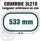 Courroie Trapézoïdale 3L210 Renforcée Kevlar. 9.5mm x 533mm