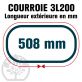 Courroie Trapézoïdale 3L200 Renforcée Kevlar. 9.5mm x 508mm