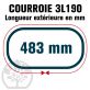 Courroie Trapézoïdale 3L190 Renforcée Kevlar. 9.5mm x 483mm