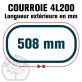 Courroie Trapézoïdale 4L200 Renforcée Kevlar. 12.7mm x 508mm