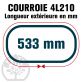Courroie Trapézoïdale 4L210 Renforcée Kevlar. 12.7mm x 533mm