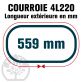 Courroie Trapézoïdale 4L220 Renforcée Kevlar. 12.7mm x 559mm