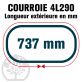 Courroie Trapézoïdale 4L290 Renforcée Kevlar. 12.7mm x 737mm