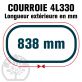 Courroie Trapézoïdale 4L330 Renforcée Kevlar. 12.7mm x 838mm