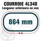 Courroie Trapézoïdale 4L340 Renforcée Kevlar. 12.7mm x 864mm