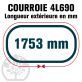 Courroie Trapézoïdale 4L690 Renforcée Kevlar. 12.7mm x 1753mm