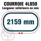 Courroie Trapézoïdale 4L850 Renforcée Kevlar. 12.7mm x 2159mm