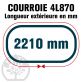 Courroie Trapézoïdale 4L870 Renforcée Kevlar. 12.7mm x 2210mm
