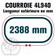 Courroie Trapézoïdale 4L940 Renforcée Kevlar. 12.7mm x 2388mm