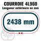 Courroie Trapézoïdale 4L960 Renforcée Kevlar. 12.7mm x 2438mm