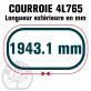 Courroie Trapézïdale 4L765 Renforcée Kevlar. 12.7mm x 1943.10mm