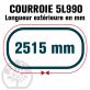 Courroie Trapézoïdale 5L990 Renforcée Kevlar. 15.8mm x 2515mm