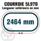 Courroie Trapézoïdale 5L970 Renforcée Kevlar. 15.8mm x 2464mm