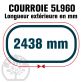 Courroie Trapézoïdale 5L960 Renforcée Kevlar. 15.8mm x 2438mm