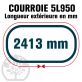 Courroie Trapézoïdale 5L950 Renforcée Kevlar. 15.8mm x 2413mm