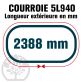 Courroie Trapézoïdale 5L940 Renforcée Kevlar. 15.8mm x 2388mm