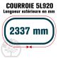 Courroie Trapézoïdale 5L920 Renforcée Kevlar. 15.8mm x 2337mm