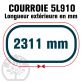 Courroie Trapézoïdale 5L910 Renforcée Kevlar. 15.8mm x 2311mm