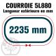 Courroie Trapézoïdale 5L880 Renforcée Kevlar. 15.8mm x 2235mm