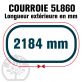 Courroie Trapézoïdale 5L860 Renforcée Kevlar. 15.8mm x 2184mm