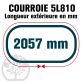 Courroie Trapézoïdale 5L810 Renforcée Kevlar. 15.8mm x 2057mm