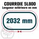 Courroie Trapézoïdale 5L800 Renforcée Kevlar. 15.8mm x 2032mm